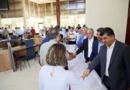 Başkanlar personelle bayramlaştı