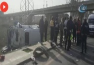 Başkentte yolcu minibüsü kaza yaptı: 15 yaralı