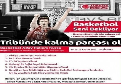 Basketbol hakem kursu açılacak