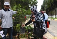 Bayramda mezarlıkta 5 bin fidan dağıtıldı