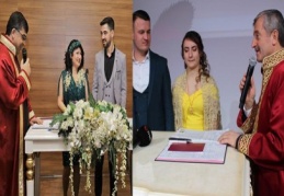Belediye başkanları gün boyu nikah kıydı