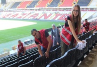 Beşiktaş maçı öncesi stad temizlendi 