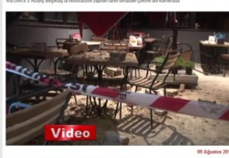 Beşiktaş’ta restorasyon yapılan tarihi binadaki çökme anı kamerada