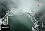 Beyaza bürünen Türkiye havadan görüntülendi