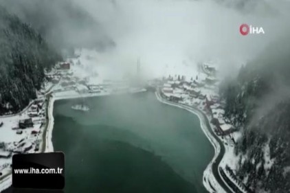 Beyaza bürünen Türkiye havadan görüntülendi