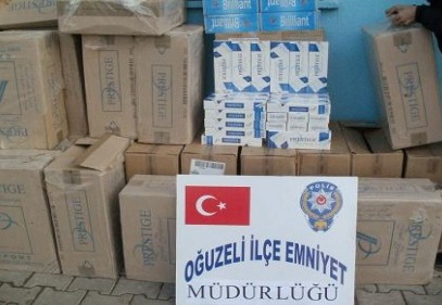Bin  350  karton kaçak sigara ele geçirildi