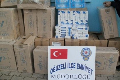 Bin  350  karton kaçak sigara ele geçirildi