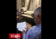 Binali Yıldırım, teşekkür konuşmasını hazırlıyor