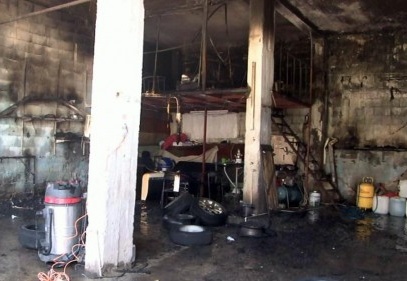 Bir iş yerinde çıkan yangında maddi hasar meydana geldi