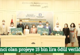 Birinci olan projeye 15 bin lira ödül verildi
