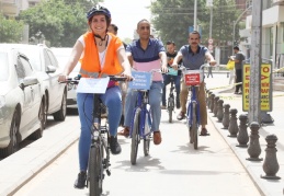 Bisiklet yollarında farkındalık turu atıldı