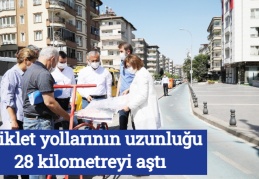 Bisiklet yollarının uzunluğu 28 kilometreyi aştı