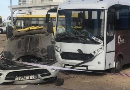 Boş yolda sürat kaza getirdi