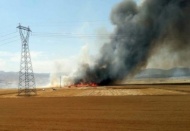 Buğday ekili arazide yangın 