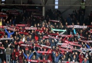 Bursaspor ve Gaziantepsporlu taraftarlar, maçı aynı tribünde izledi