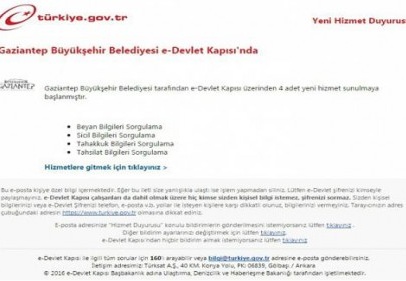 Büyükşehir Belediyesi e-Devlet sistemi üzerinden hizmet vermeye başladı