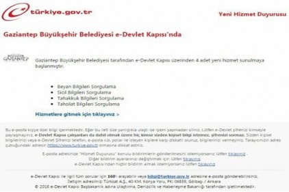 Büyükşehir Belediyesi e-Devlet sistemi üzerinden hizmet vermeye başladı