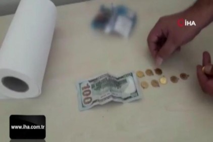 Çaldığı altınları tuvalet kağıdına saklamış