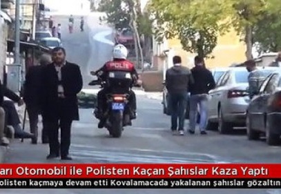 Çaldıkları otomobille polisten kaçan şahıslar kaza yaptı 
