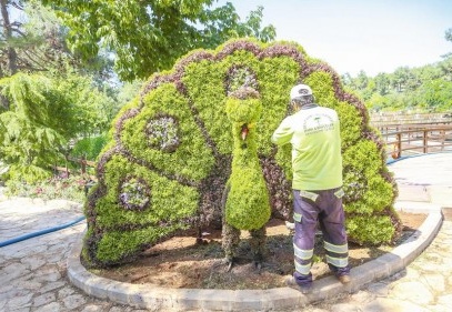 Çiçek ve ağaçlardan hayvan fiğürleri yaratıldı