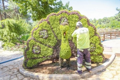 Çiçek ve ağaçlardan hayvan fiğürleri yaratıldı