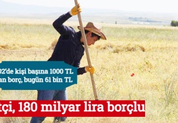Çiftçi, 180 milyar lira borçlu