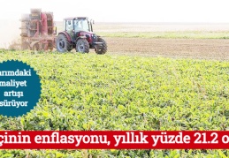 Çiftçinin enflasyonu, yıllık yüzde 21.2 oldu