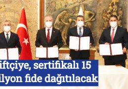 Çiftçiye, sertifikalı 15 milyon fide dağıtılacak