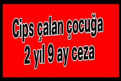 Cips çalan çocuğa 2 yıl 9 ay ceza