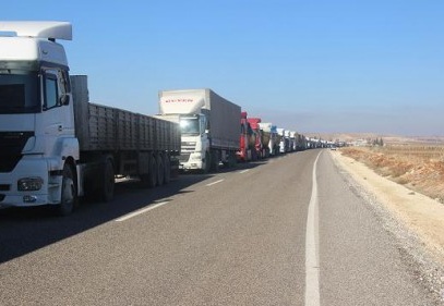 Çobanbey Gümrük Kapısı'nda 5 kilometrelik TIR kuyruğu 