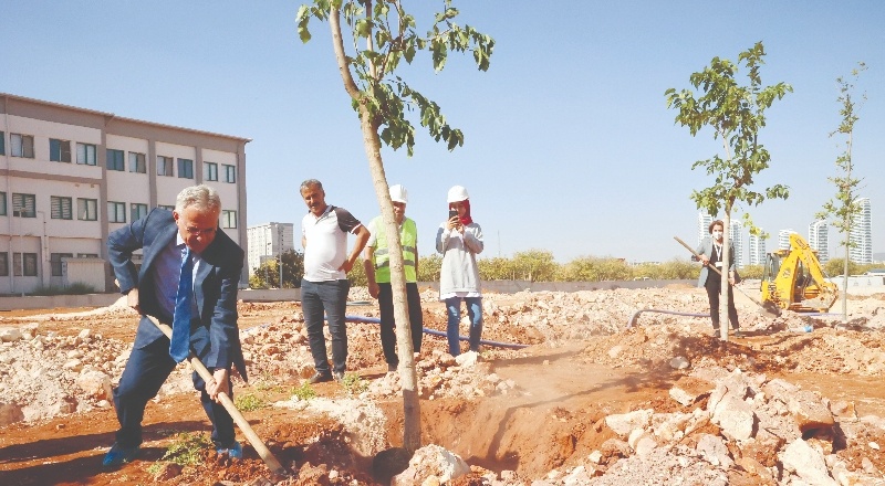 Çocuk hastanesinin çevresi yeşilleniyor