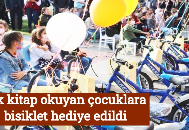 Çok kitap okuyan çocuklara bisiklet hediye edildi