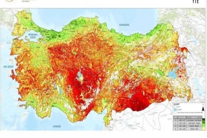 Çölleşme haritası çıkarıldı