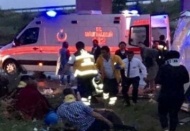 Çorum'da yolcu otobüsü köprüden uçtu