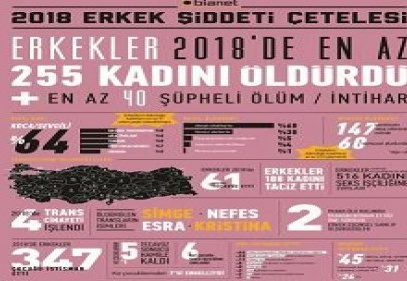 2018’de, 255 kadın, erkek cinayetlerinin kurbanı oldu