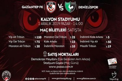 Denizlispor maçı biletleri satışta