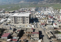 Depremin 7. gününde Nurdağı’nın son hali havadan görüntülendi