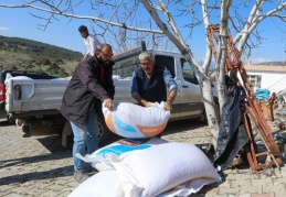 Depremzede besicilere 2 bin ton yem desteği verildi