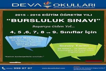 Deva Okulları bursluluk sınavı heyecanı başladı