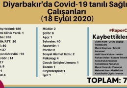 Diyarbakır'da 722 sağlık çalışanına Covid-19 tanısı konuldu