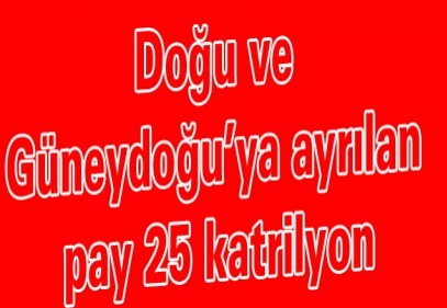 Doğu ve Güneydoğu’ya ayrılan pay 25 katrilyon