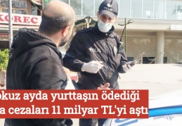 Dokuz ayda yurttaşın ödediği para cezaları 11 milyar TL'yi aştı