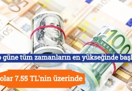 Dolar 7.55 TL'nin üzerinde