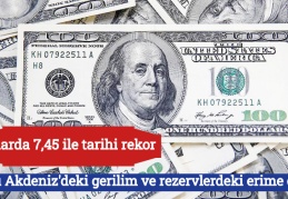 Dolarda 7,45 ile tarihi rekor