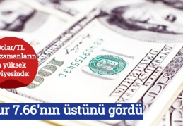 Dolar/TL tüm zamanların en yüksek seviyesinde: Kur 7.66'nın üstünü gördü
