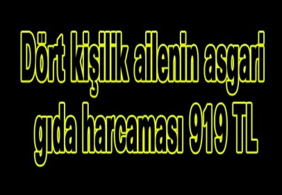 Dört kişilik ailenin asgari gıda harcaması 919 TL