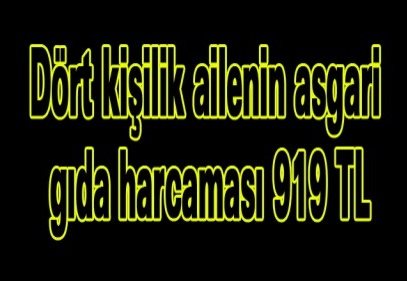 Dört kişilik ailenin asgari gıda harcaması 919 TL