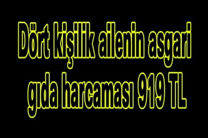 Dört kişilik ailenin asgari gıda harcaması 919 TL