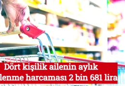 Dört kişilik ailenin aylık beslenme harcaması 2 bin 681 lira