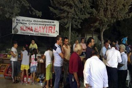 Düğünde magandalara anlamlı mesaj